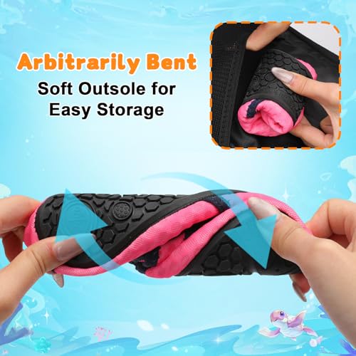 Image of LeIsfIt Kids Water Shoes Girls Boys Quick Dry Aqua Socks Breathable Swim Shoes Non-Slip Barefoot Socks for Beach Surf