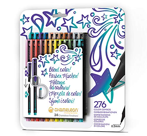 Chameleon Fineliner Pens 24 Pack Bold Colours