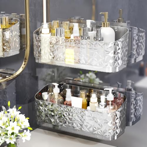 Image of Xmart India Self Adhesive Bathroom Organiser Without Drill | Wall Mounted Bathroom Shelves | Premium Bathroom Storage Rack | Bathroom Accessories (1 Pc Shelf)