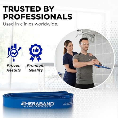 Image of THERABAND High Resistance Band, Heavy Elastic Super Band for Full Body Workouts, Physical Therapy, Strength Training, Durable 41 inch Loop Exercise Band, 35 lbs Resistance
