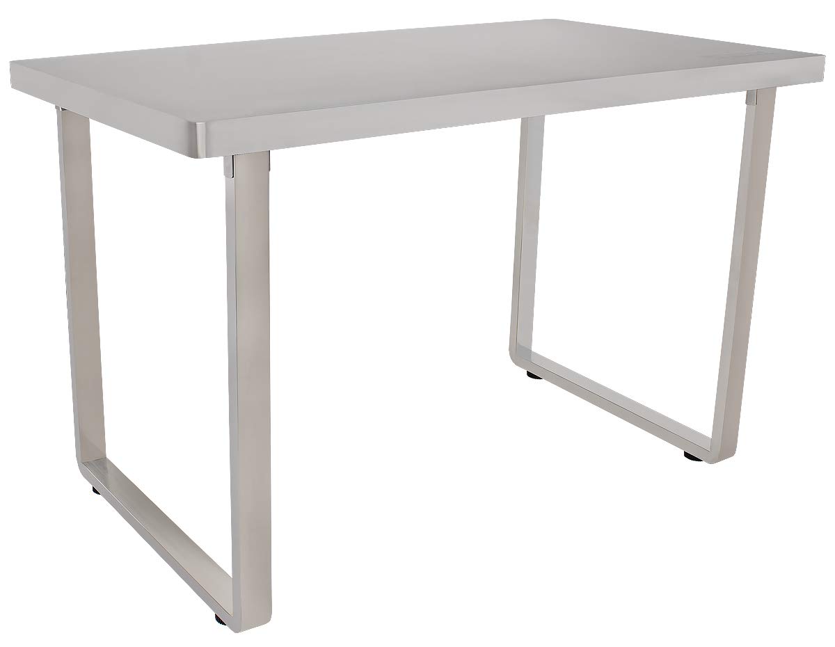 Beeketal 'BET-120a' Gastronomie Edelstahl Küchentisch 120 x 69,5 cm mit abgerundeten Ecken - Esstisch mit extra stabilem Gestell und verstellbaren Standfüßen