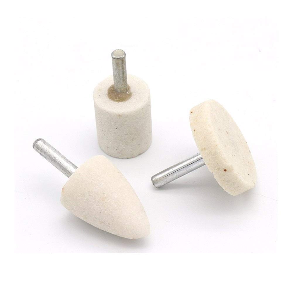 Polier- und Schleifkopf Rotierendes Werkzeug Rad Kopf polierte, Metall, Holz Werkzeug, rechtwinklig Rad mit 16 mm Griff (Color : White, Size : 30mm)