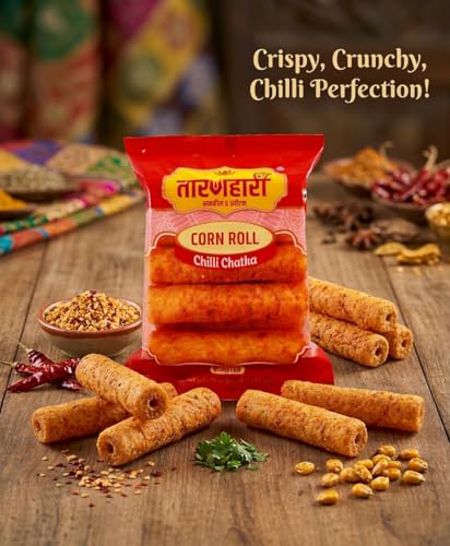 Image of Taranhari Corn Roll Thai Chilli (1 Pack of 90g) | Korean Snacks Gluten Free No Preservative | Spicy Pola Snacks | Corn Puff Corn Balls | 90s Nawabi Pola | bachpan ki yaadein Namkeen