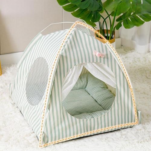 Tente tipi pour chat contre le stress lit vert lavable intérieur - 4