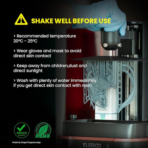 Image of ELEGOO ABS-Like 3D Printer Rapid Resin LCD UV-Curing Resin 405nm Standard Photopolymer Resin for LCD 3D Printing 500Gram White