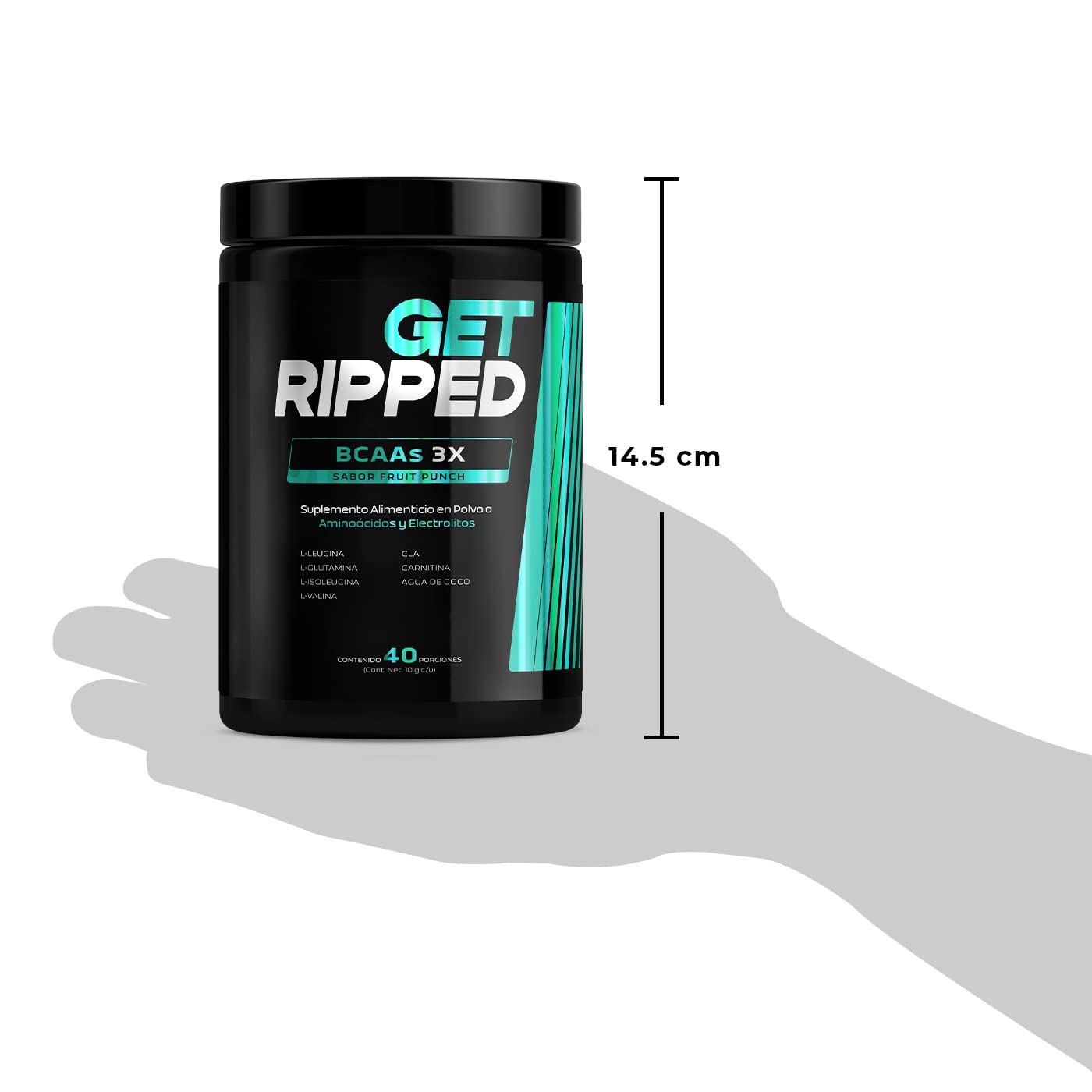 Aminoácidos BCAAs de 40 Servicios. Carnitina, CLA, Glutamina y  Electrolitos. BCAA 3X (Fruit Punch) Get Ripped. : Amazon.com.mx: Salud y  Cuidado Personal