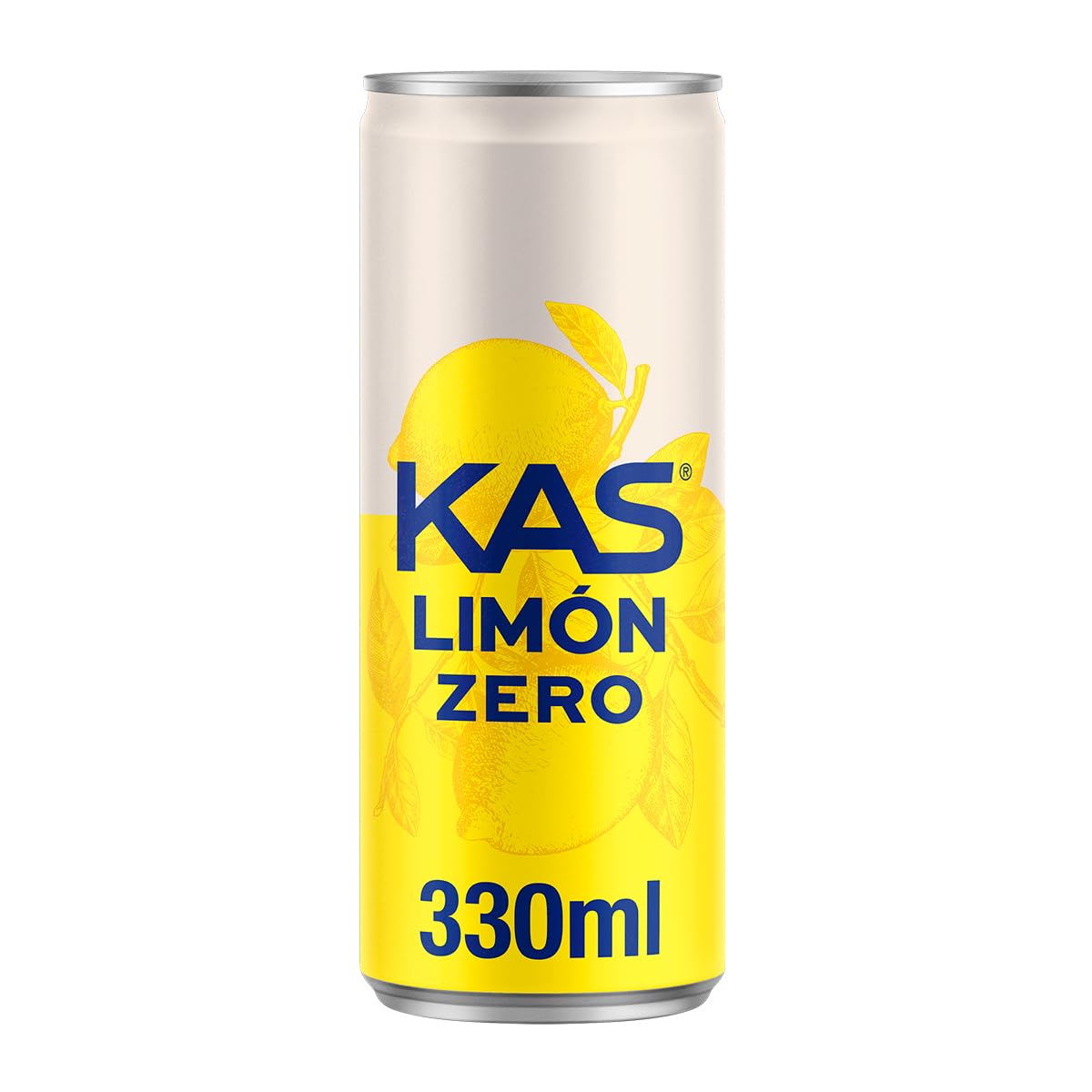 KAS Limón Zero Refresco con Zumo de Limón Sin Azúcares Añadidos, Latas 330 ml Pack 24