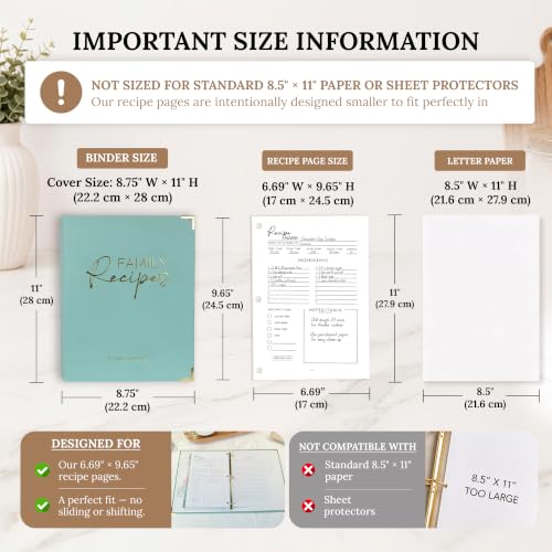 Image of Bloom & Haven Recipe Book to Write in Your Own Recipes | Waterproof Recipe Book | Beautiful Blank Cookbook to Organize Your Recipes | Perfect Family Recipe Journal (Green)
