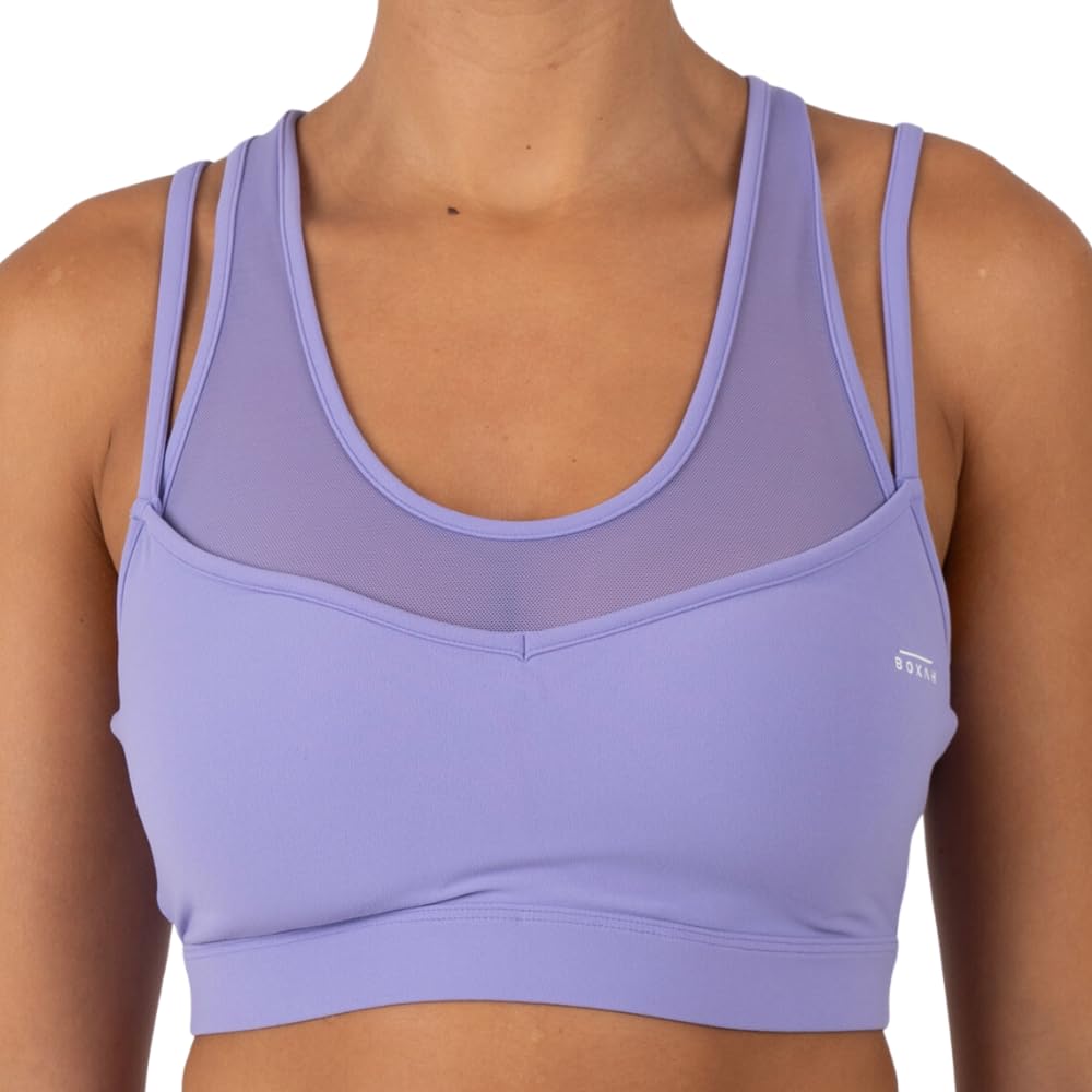 Boxah | Lightweight High-Impact Performance Support Sports Bra (UK, Alpha, M, Regular, Regular, Lilac)