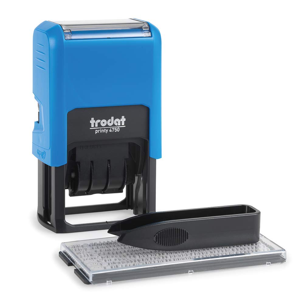 Trodat Printy 4750 Date Typomatic - Sello automático, color azul y rojo