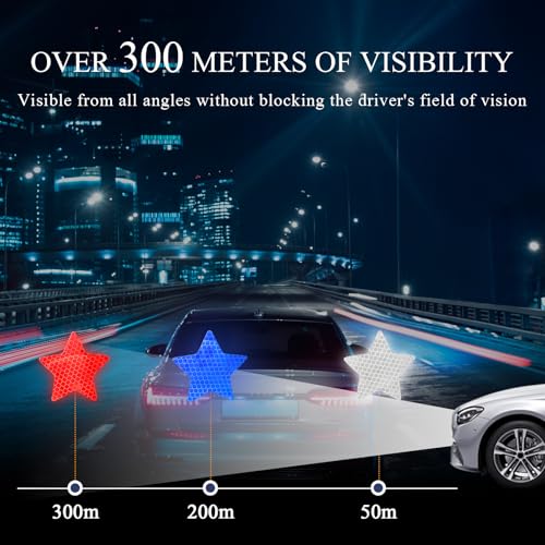 Image of 10PCS Star Vinyl Decal for Cars, Reflective Star Sticker Night Safety Sign, Diamond Grade Waterproof Vinyl Stickers for Auto Window Laptop (Star, Colorful)