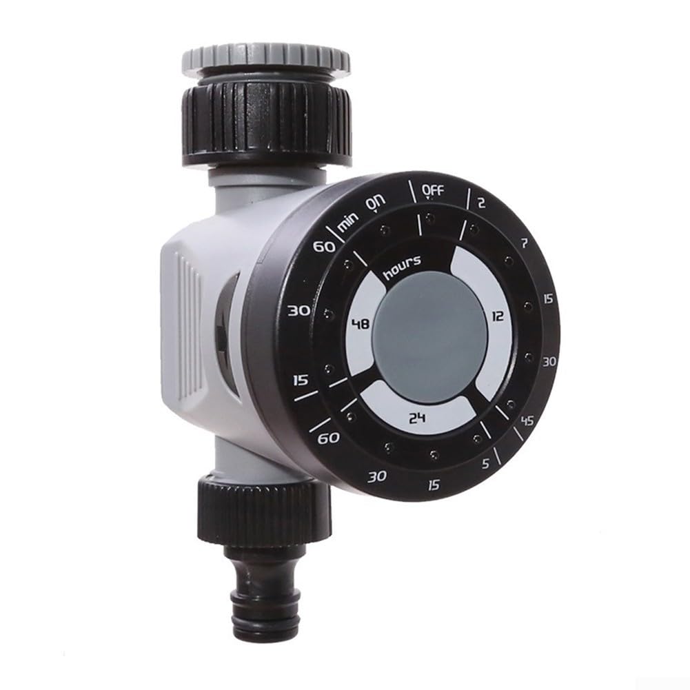 Minuteur d'arrosage automatique programmable à électrovanne grise pour irrigation de jardin