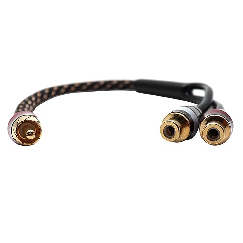 Miniatura 3 de S SYDIEN 2 unids 12 pulgadas RCA Splitter 1 Macho 2 Hembra Nylon trenzado Y Cable RCA Y Splitter Audio Video Adaptador Cable