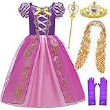 BELOAN Princess Costume Baby Girls Birthday Party Layered Dress Up with Crown Wand Wig Gloves Full...
