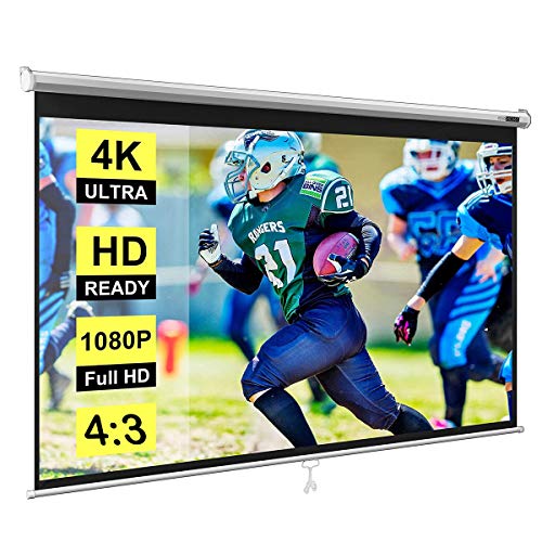 Image of Royality industries Wall Type /ManualPull Down Without Locking Projector Screen (8 Ft. (Width) x 6 Ft. (Height) - 120') Diagonal in 4:03 Ratio Aspect, Ultra HD, 4K Technology, Active 3D