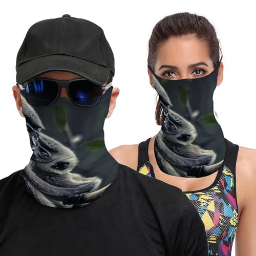 Neck Gaiter Black Monkey Face Mask for Travel Face Cover Scarf for Men Women Elastic Headbands Wind-proof Bandana for Skiing Fishing Hiking Cycling