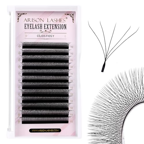 Arison Lashes 5D W Shape Volume Cluster Lashes, C Curl, 10-13mm Mix