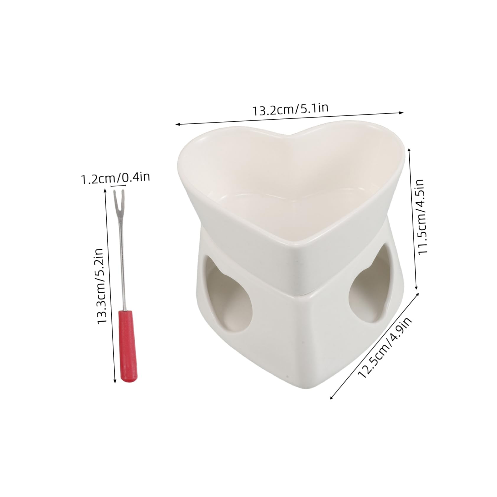 Cabilock 1Set Ceramic Dessert Fire Boiler Compact Chocolate Fondue Pot with Fork for Melting Cheese Storing Popcorn for Seafood Romantic Dinners and Gatherings