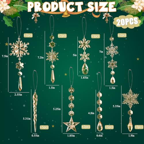 Image of Crystal Ornaments for Christmas Tree Winter Wonderland Decorations