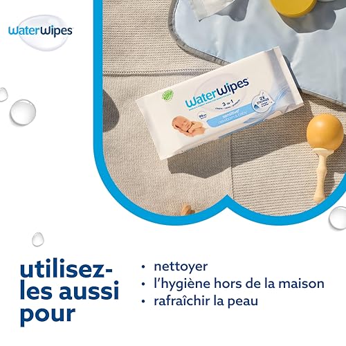 WaterWipes Lingettes Bébés Originales Exemptes De Plastique 720 Unités 12 Paquets Lingettes à Base d'Eau à 99 9 % Non Parfumées pour les Peaux Sensibles - vue 6