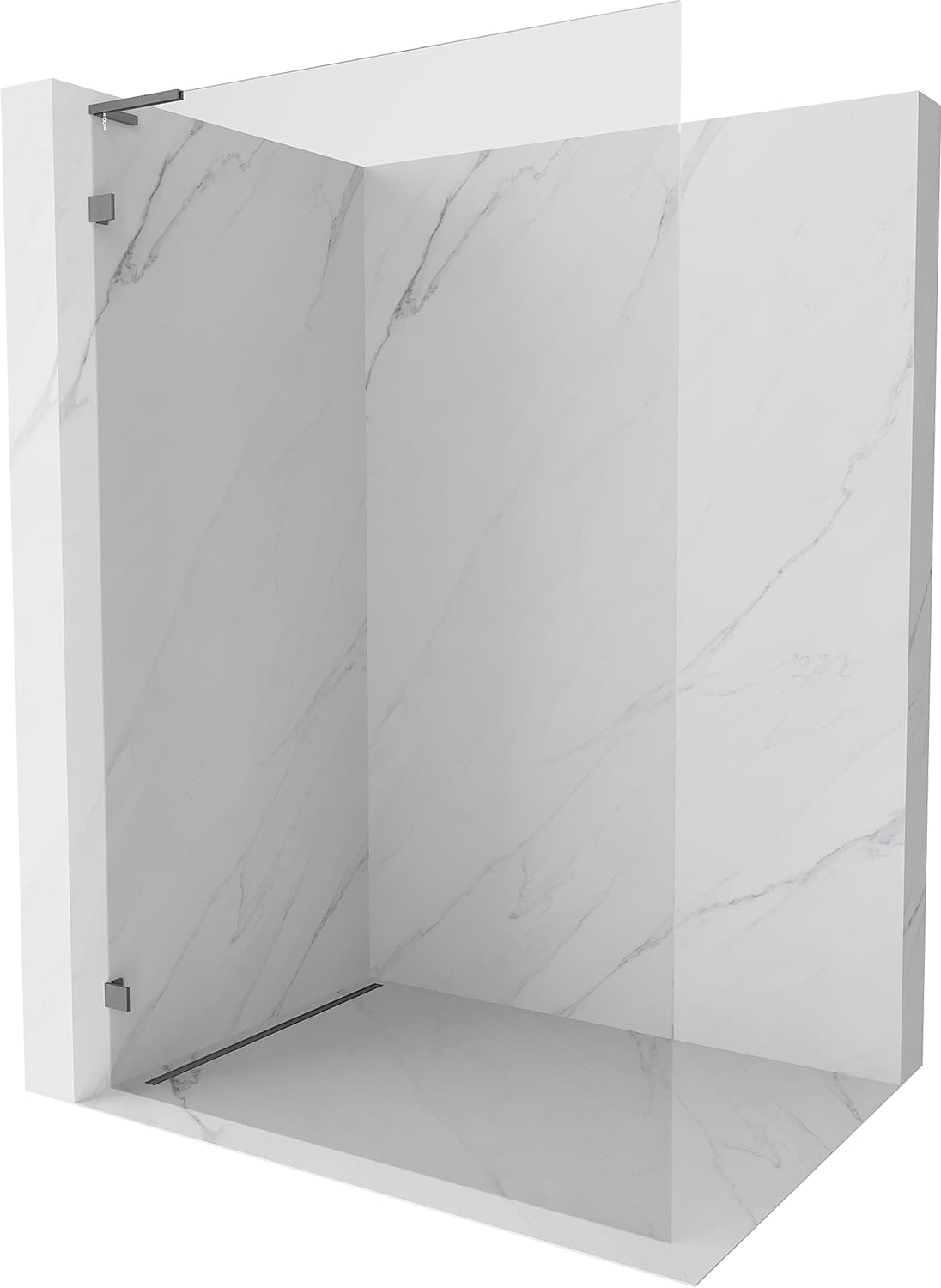 Mexen Lunar L Parete Doccia Walk-in Sinistra 70x200 cm Trasparente 8mm Gun Metal