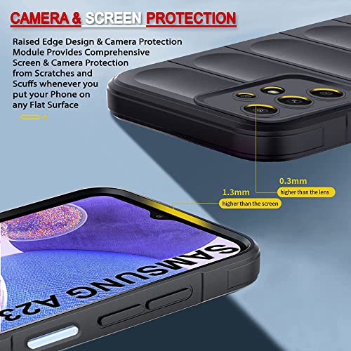 Image of TheGiftKart Liquid Silicon Back Cover Case for Samsung Galaxy A23 4G / A23 5G | Shockproof Military Grade Protection | Micro-Fibre Cloth On Inner Side | Built-in Anti-Slip Grip Cover Case (TPU, Black)