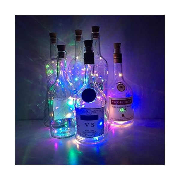 Lovenite 10 pack bottle cork lights 10 led wine bottle battery powered lights copper wire fairy string light for christmas halloween wedding birthday party diy home decor - image 8