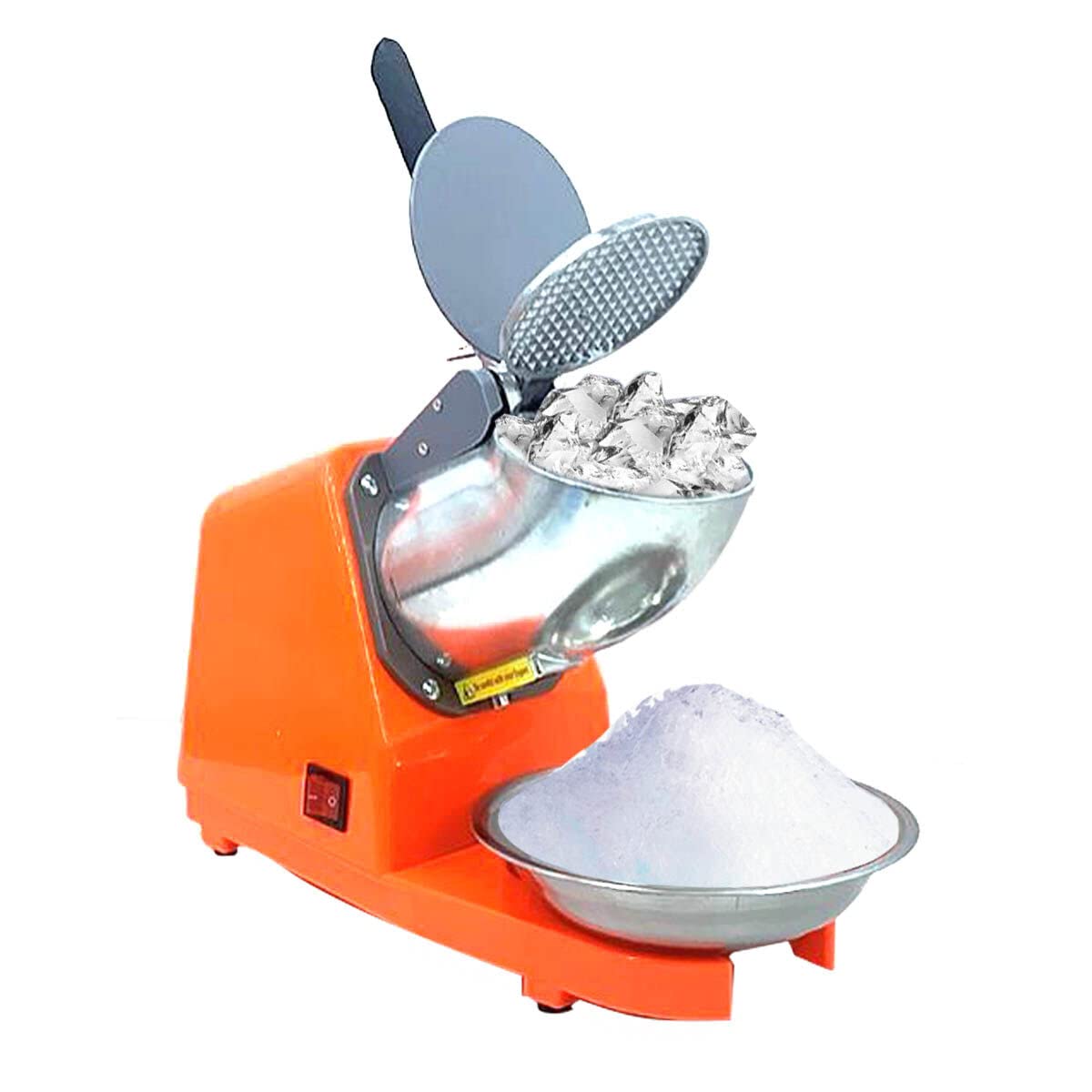 Trituradora de Hielo Eléctrica de 300 W 65 kg/H Picadora Trituradora de Hielo Profesional con Palas Dobles, para Uso Doméstico y Comercial