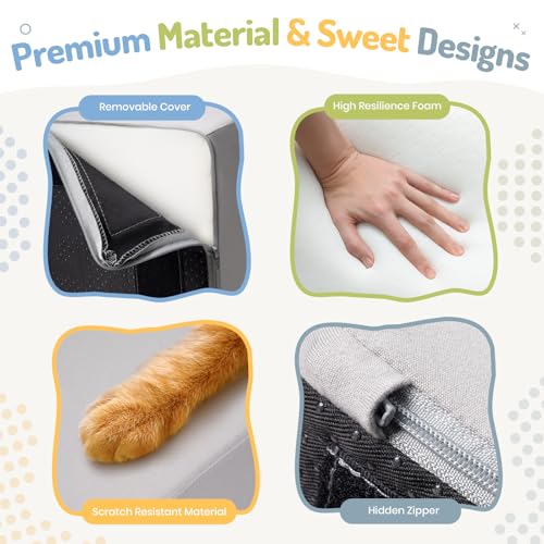 Rinnebbit 6-Piece Foam Climbing Blocks for Toddlers, Baby Climb and Crawl Soft Foam Play Set, Machine Washable Cover, Indoor Activity Play Structures, Climbing Toys for Toddlers 1-3 (Gray)