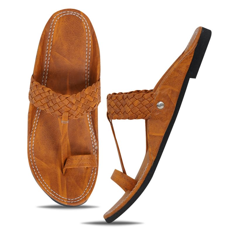 Image of DFR Ethnic Sandals For Boys Men, Comfortable Rajasthani Slippers