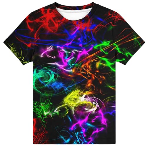 Image of Hgvoetty Boys Girls Graphic T-Shirts Kid 3D Casual Tops Tees for 6-16 Years | Youth Novelty Shirts, Bright Eye-Catching Design, Lightweight and Soft Material, Suit for Daily Sport, Party and School Wear