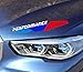 iJDMTOY Iconic 3-Color Stripe w/White Lettering Vinyl Sticker Compatible with BMW Hood Corner, Front Road Illuminating Light Eyebrow