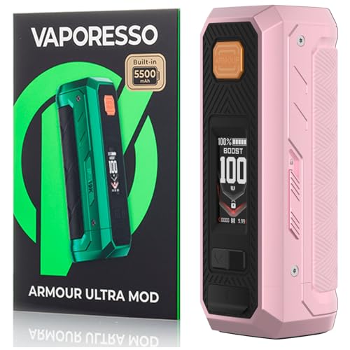 Vaporesso Armour Ultra Mod 100W 5500mAh built in Battery Boost/Pulse/ECO/TC Mode 510 Thread Water Proof E Cigarette Box (Rose clair)