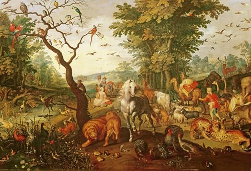 Cuadro pintura al óleo El Arca de Noé SERENDIPITP, lienzo decorativo de 60x90cm