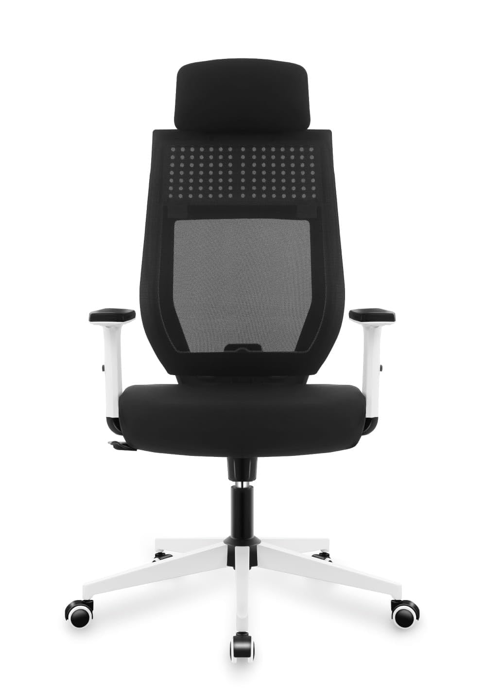 MARK ADLER Manager ergonomiczne krzesło biurowe 3.9, regulowane podparcie okolic lędźwiowych, podłokietniki i zagłówek, tkanina siateczkowa HD, oddychająca i wytrzymała, huśtawka 130 kg, kolor czarny