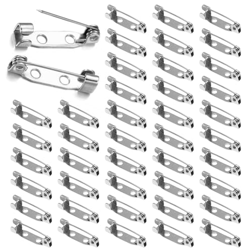 SYEYCW 250 Piezas Imperdibles Pequeños, Broches de Pasadores de Barra 20mm, Broche de Broche Trasero de Plata, para DIY Artesanía Joyería Artesanía Tono Alfileres de Seguridad