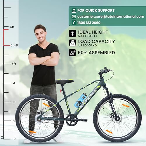 Image of Stryder 27.5T Magnet Mountain Cycle for Men & Women with Front Suspension and Dual Disc Brake | Single Speed Cycle - Ideal for 12+ Years (Frame: 17.5 Inches) (Forest Green::Green)