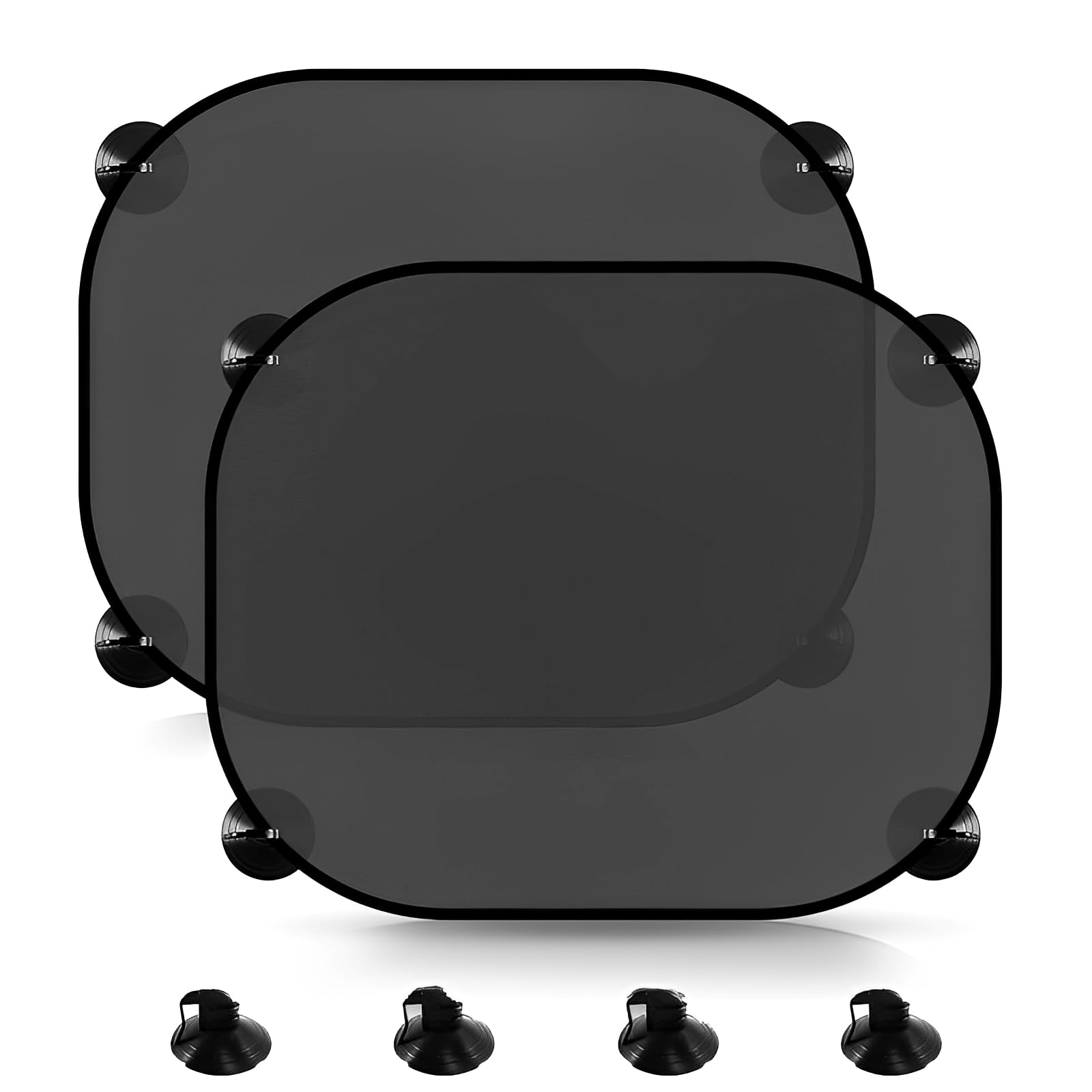 Copertura per auto per bambini 2 pezzi 44x35 cm con 4 ventose Motivo a scacchi Protezione UV