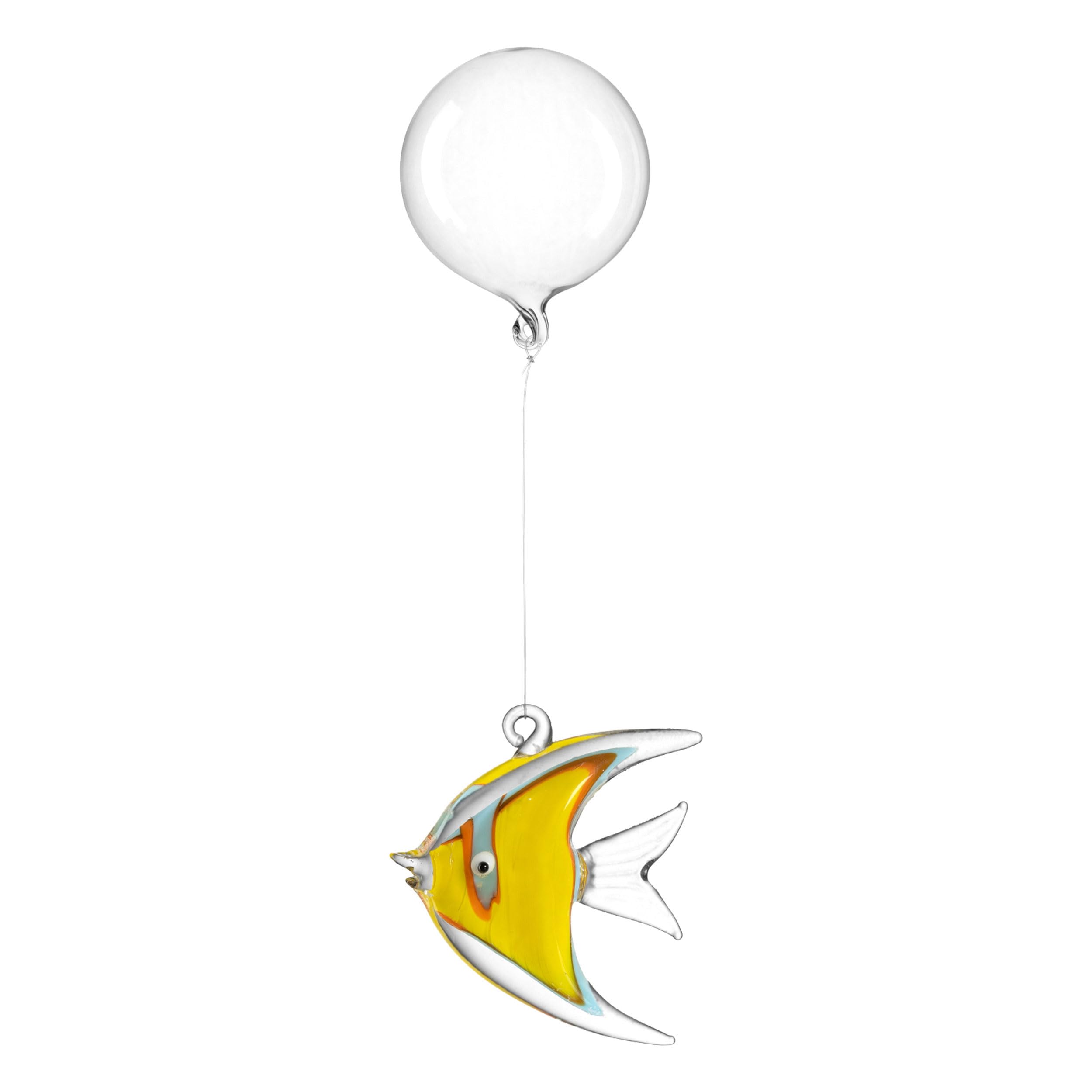 Décoration flottante en verre Leonardo Mare, l'élégance d'un ornement jaune de 5,6 cm