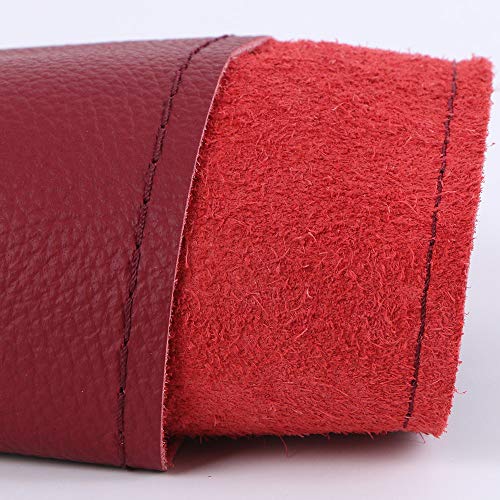 Universal Dark Red Women Car Steering Wheel Cover Genuine Leather Stitch On Wrap Size M #TOP3