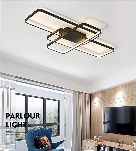 Plafond light dimmable contemporain rectangulaire blanc - 4