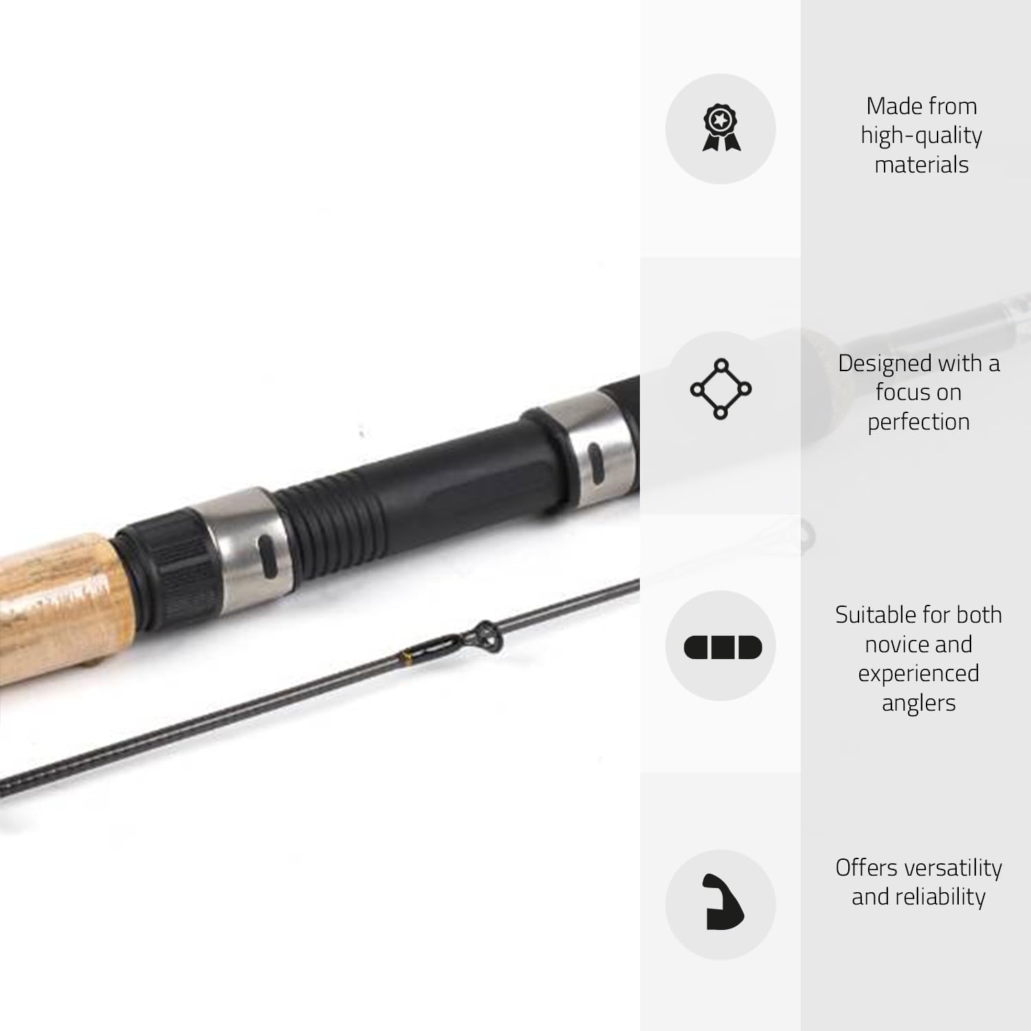 DLT Copperhead - 2,60m - Wolfsbarschrute - Schwarz - Carbon - Solider Rollenhalter inklusive