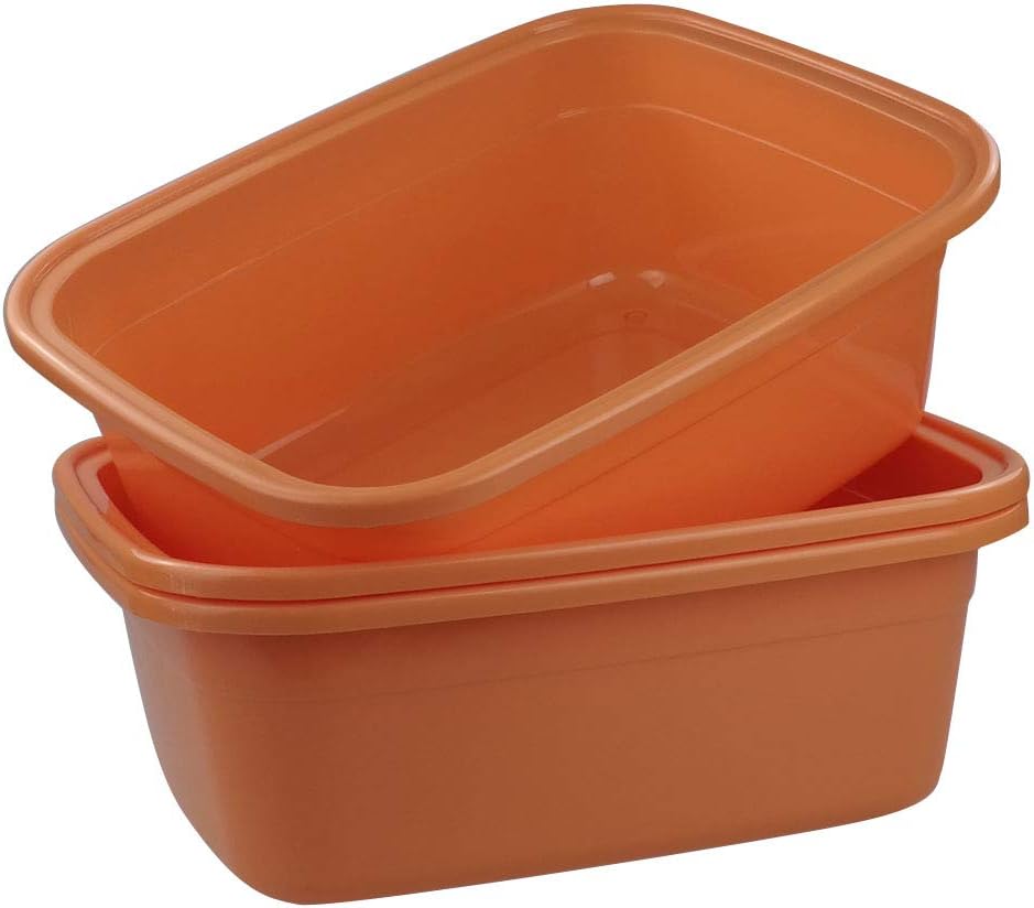 3-Pack 18 Quart Large Plastic Wash Basin Dish Pan