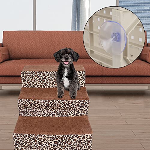 Yofit Doggy Steps NonSlip 3 Steps Pet Stairs For Cats And Dogs, Foldable Plastic