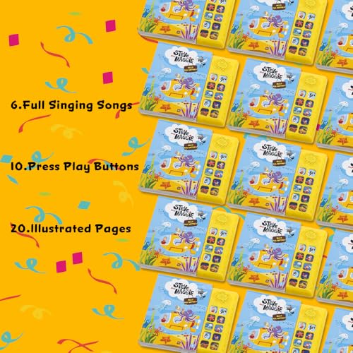 Image of Steve and Maggie Sound Book - 10 Button Interactive Nursery Rhymes Sound Book for Toddlers 1-3, Talking Musical Book, Sing Along Baby Music Book, Learning Toy Gift for Boys & Girls(Sea Animals)