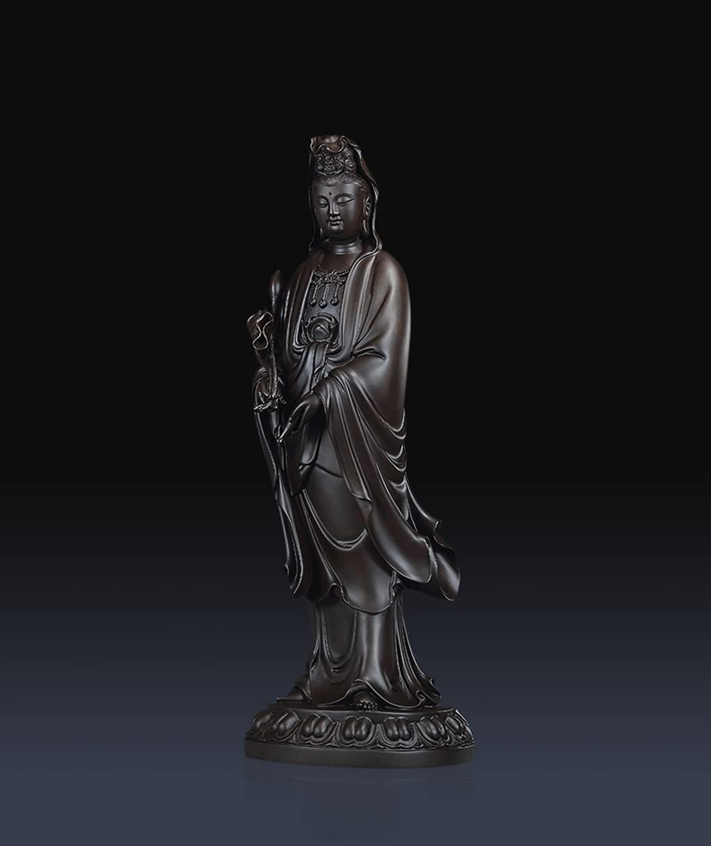 木彫り 仏像 観音菩薩 観音像 置物 彫刻 高さ：48cm