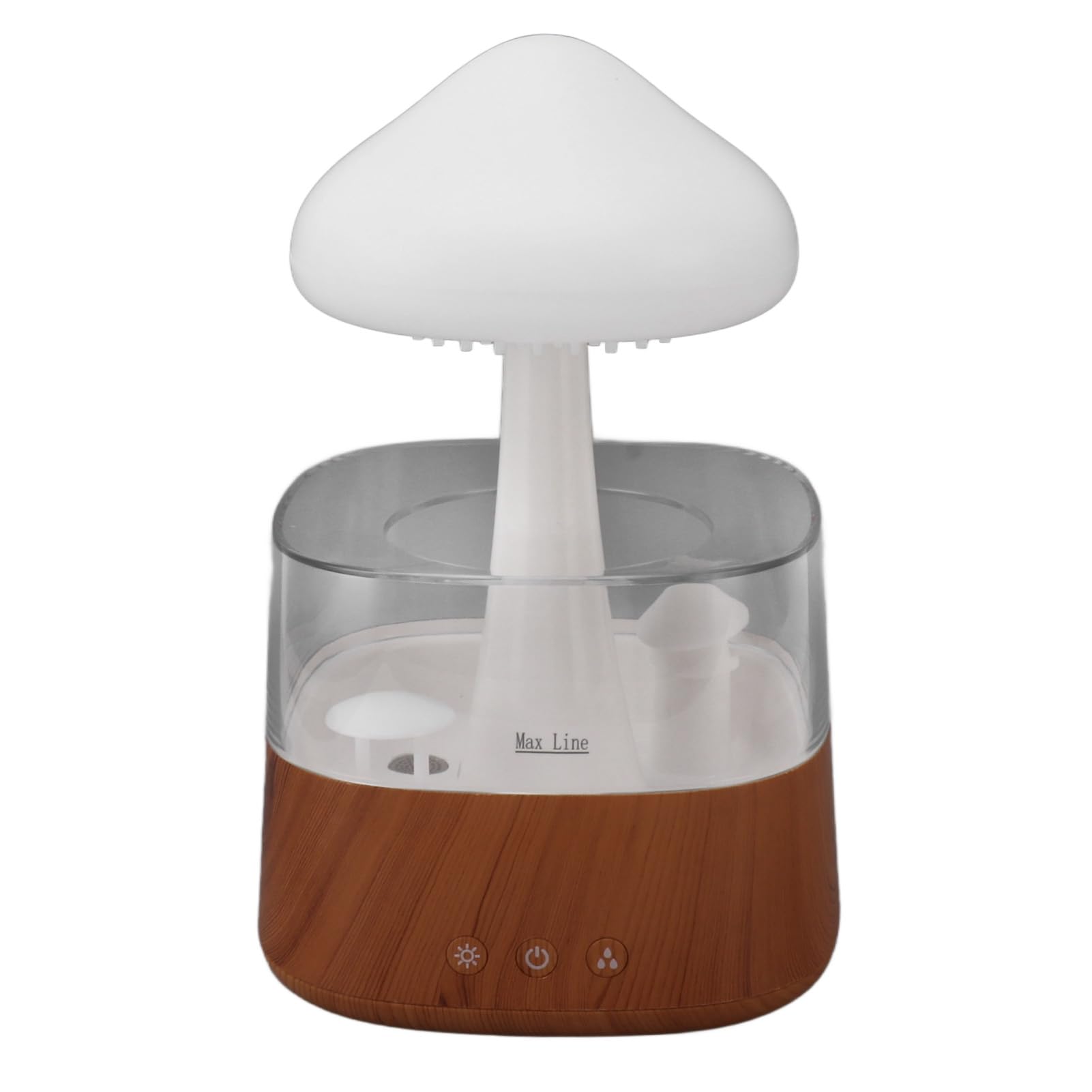 Focket Umidificatore a Nuvola di Pioggia, Finitura con Venature del Legno Umidificatore a Funghi con Illuminazione a LED a 7 Colori, Lampada a Pioggia con Diffusore di Olio Essenziale Alimentato