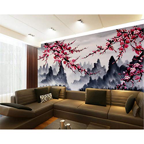 Benutzerdefinierte Tapete Retro Pflaumenblüte Ölgemälde Wohnzimmer Schlafzimmer TV Hintergrundwand 3D Wallpaper Papel De Parede