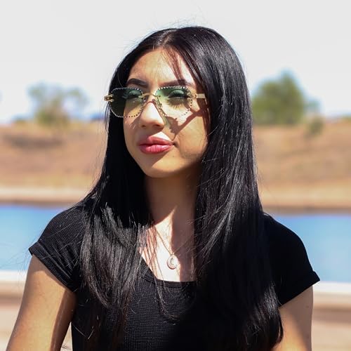Luxury Rimless Sunglasses – Unisex Diamond Edge Cut – Fashion Gradient Design for Daily Style & Modern Look2