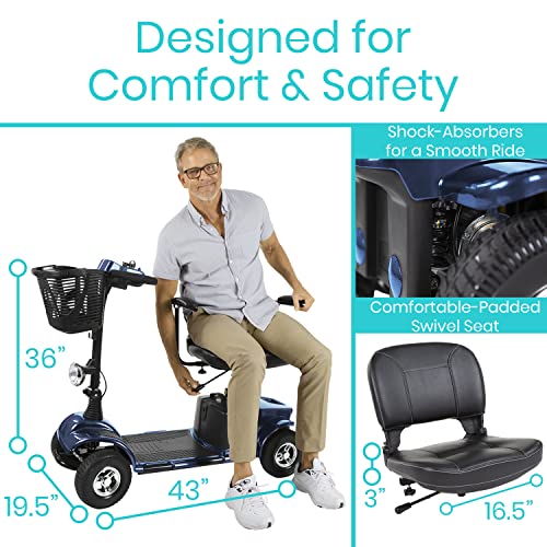Vive Mobility Scooter (Series A) - 4 Wheel Electric Powered Wheelchair Mobile Device For Adults, Seniors - Tsa Approved Wheel Chair - Long Range Battery, Shock Absorbing #TOP2